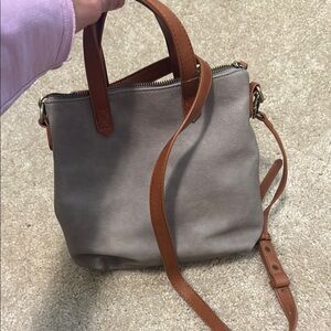 Francesca's Collections Gray and Tan Crossbody Bag